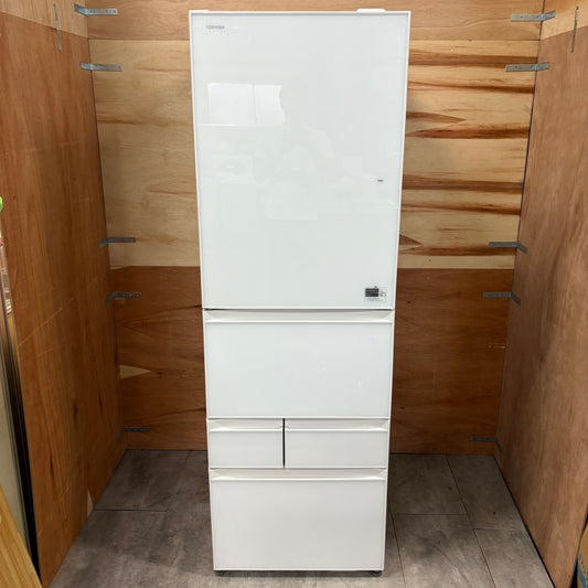 冷蔵庫　5ドア　TOSHIBA 東芝　ガラストップドア　2018年製　411L